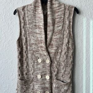 J. Crew Women's Cable Knit Cardigan - Cream and Brown